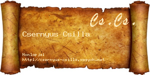 Csernyus Csilla névjegykártya